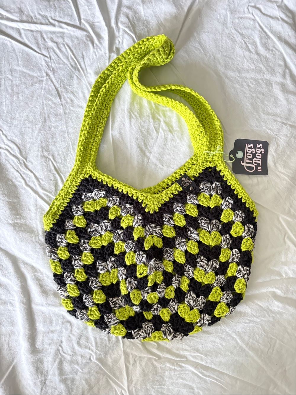 Beetljuice Inspired Handmade Crochet Granny Square Bag